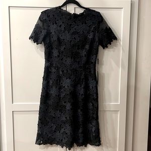 Elie Tahari navy and black floral cut out dress. NWT
